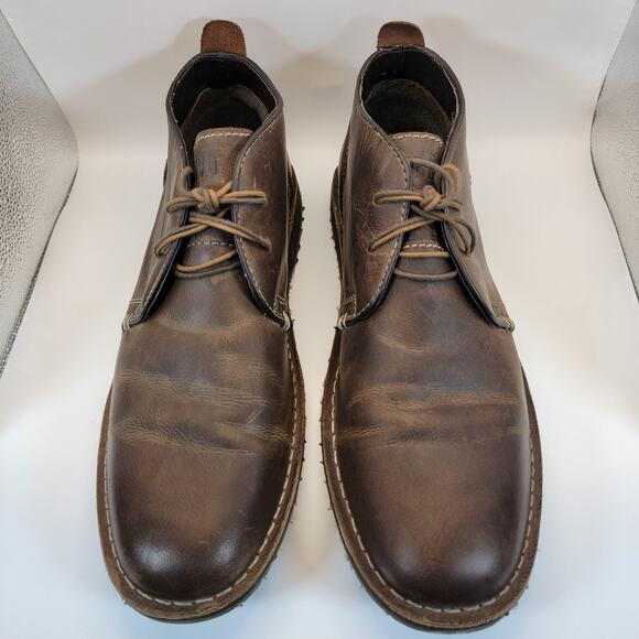 New Crevo Longport Brown Leather Chukka Boots Mens Size 10.5 Memory Foam - Picture 1 of 13